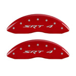 MGP Front set 2 Caliper Covers Engraved Front SRT4 Red finish silver ch