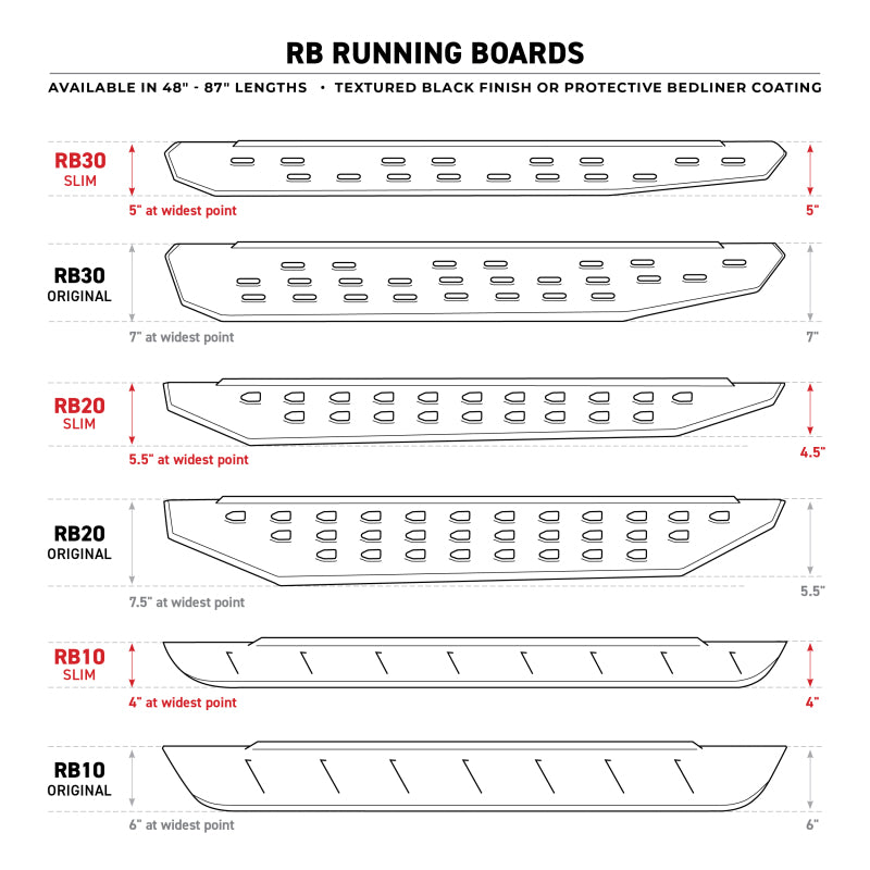 Go Rhino RB30 Slim Hitch Step - 17in. Long / Universal (Fits 2in. Receivers) - Bedliner Coating