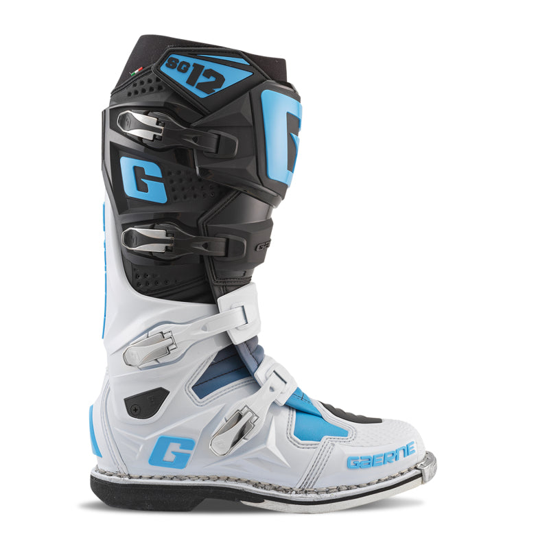 Gaerne SG12 Limited Edition Boot Black/White/Carolina Blue - Size 8