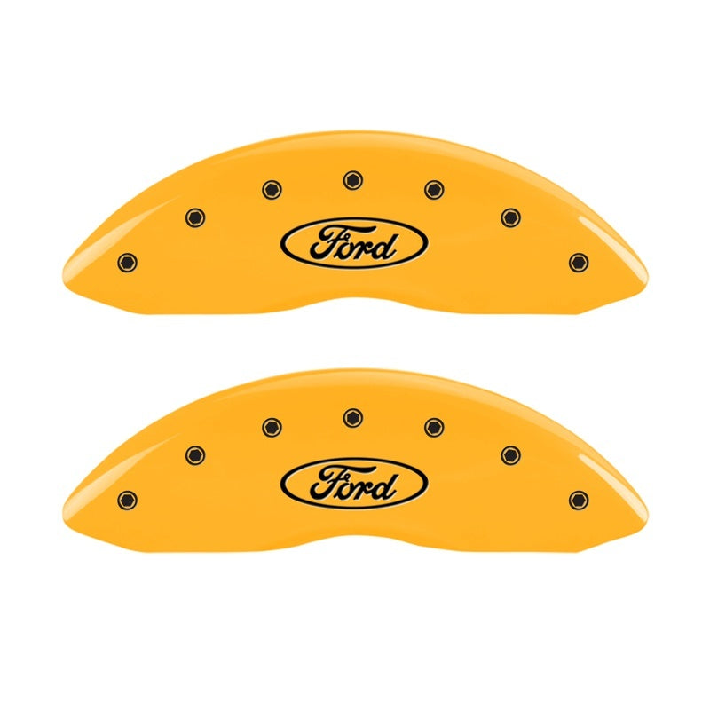 MGP 2 Caliper Covers Engraved Front Oval Logo/Ford Yellow Finish Blk Char 1998 Ford E-150