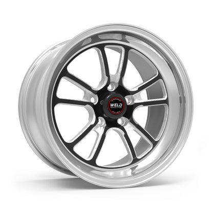 Weld S70 RT-S 18x11in / 5x114.3 BP / 7.7in. BS - Black Center - Polished Shell Wheel
