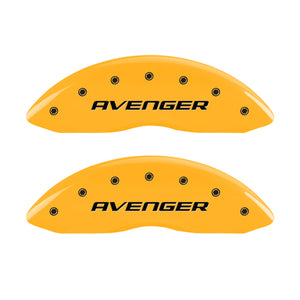 MGP 4 Caliper Covers Engraved Front & Rear With out stripes/Avenger Yellow finish black ch