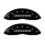 MGP 4 Caliper Covers Engraved Front & Rear Broken D/Dodge Black finish silver ch