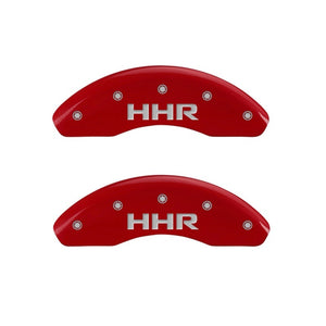 MGP Front set 2 Caliper Covers Engraved Front HHR Red finish silver ch