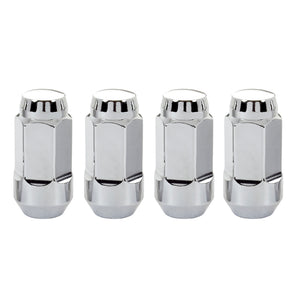 McGard Hex Lug Nut (Cone Seat Bulge Style) M14X1.5 / 13/16 Hex / 1.945in. Length (4-Pack) - Chrome