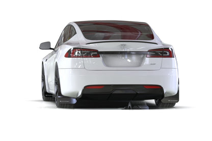 Rally Armor 21-26 Tesla Model S / S Plaid Black UR Mud Flap w/Red Logo