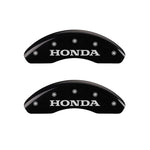 MGP 4 Caliper Covers Engraved Front Honda Engraved Rear H Logo Black finish silver ch