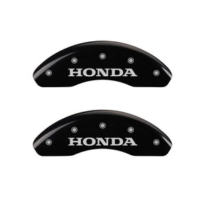 MGP 4 Caliper Covers Engraved Front & Rear Honda Black finish silver ch