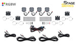 Diode Dynamics Stage Series SXS Rock Light Installer Kit - RGBW M8 w/Controller (4-pack)