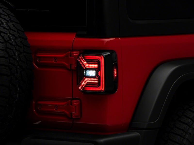 Raxiom 18-23 Jeep Wrangler JL Axial Series LED Tail Lights- Blk Housing (Smoked Lens)