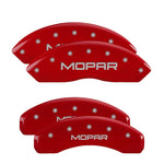 MGP 4 Caliper Covers Engraved Front & Rear Silverado Red finish silver ch