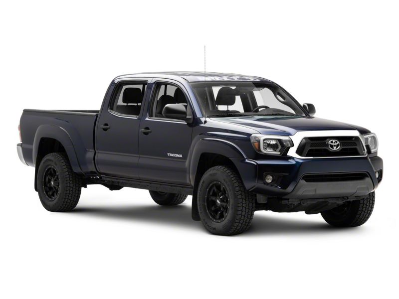 Raxiom 12-15 Toyota Tacoma Axial Series Headlights w/ LED Bar- Black Housing (Clear Lens)