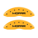 MGP 4 Caliper Covers Engraved Front & Rear Mopar Yellow Finish Black Char 2007 Dodge Charger