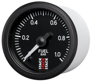 Autometer Stack 52mm 0-1 Bar M10 Male Pro Stepper Motor Fuel Pressure Gauge - Black