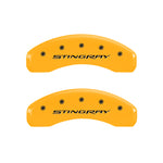 MGP 4 Caliper Covers Engraved Front & Rear Stingray Yellow finish black ch