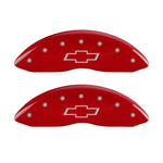 MGP Front set 2 Caliper Covers Engraved Front Bowtie Red finish silver ch