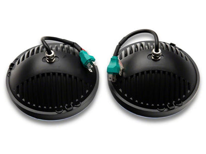 Raxiom 97-18 Jeep Wrangler TJ & JK Axial 7-In LED Headlights w/ DRL - Black Housing (Clear Lens)