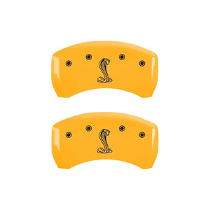 MGP Rear set 2 Caliper Covers Engraved Rear Snake Yellow finish black ch