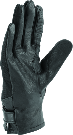 River Road Pecos Leather Mesh Gloves Black Womens - Small