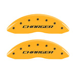 MGP 4 Caliper Covers Engraved Front Charger Rear RT Yellow Finish Black Char 2006 Dodge Charger