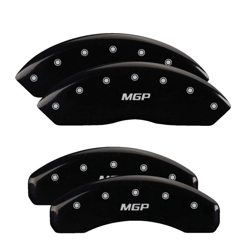 MGP 4 Caliper Covers Engraved Front & Rear Lightning Black finish silver ch