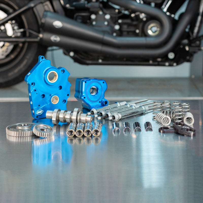 S&S Cycle 2017+ M8 Models Gear Drive 540GG Cam Chest Kit w/ Chrm Pushrod Tubes - WC - Incl. VVT