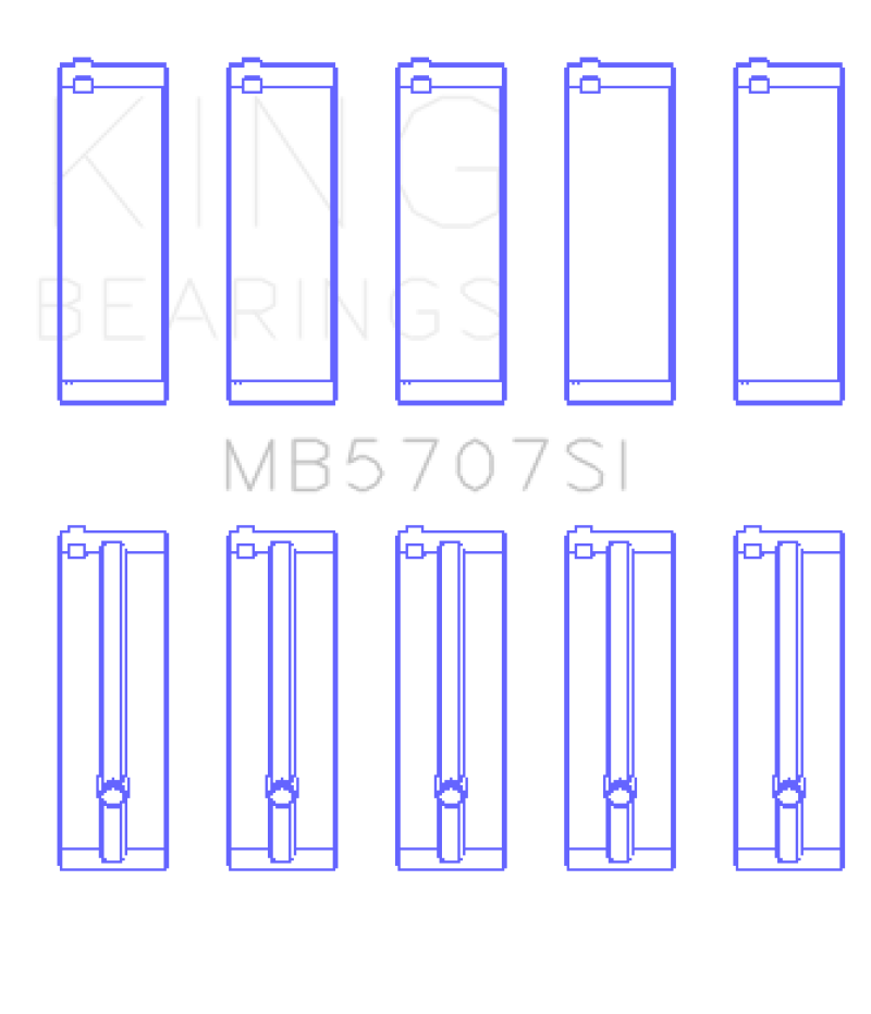 King Engine Bearings Hyundai G4KE / G4KC (Size +25) Main Bearings (Set of 5)