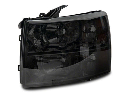 Raxiom 07-14 Chevrolet Silverado 1500 HD Axial OEM Rep Headlights- Chrome Housing- Smoked Lens