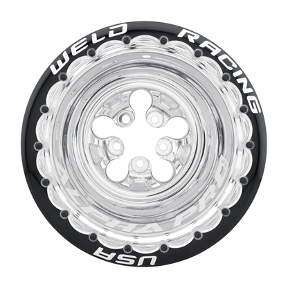 Weld Alpha Pro 15x13 / 5x4.75 BP / 1in BS Polished Wheel - Polished Double Beadlock MT