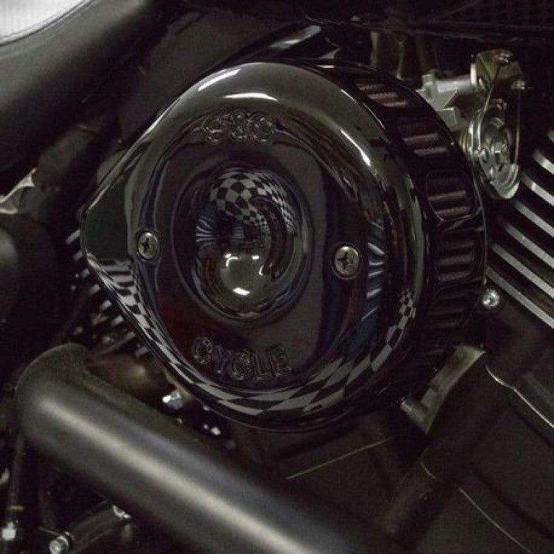 S&S Cycle 2014+ XG500/XG750 Models Stealth Air Cleaner Kit w/ Gloss Black Mini Teardrop Cover