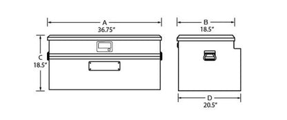 Tradesman Aluminum Flush Mount Truck Tool Box (36in.) - Black