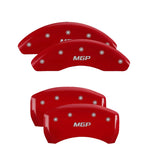 MGP 4 Caliper Covers Engraved Front & Rear Bowtie Red finish silver ch