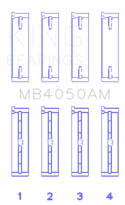 King Engine Bearings Mitsubishi 6G74 (Size +0.75mm) Main Bearing Set