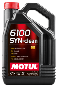 Motul 4x4L Engine Oil 6100 SYN-CLEAN 5W40 - VW 502.00/505.00 - MB 229.5