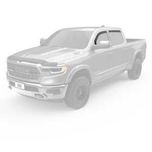 EGR 2019 Dodge Ram 1500 Quad Cab SlimLine In-Channel WindowVisors Set of 4 - Dark Smoke