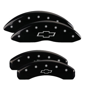 MGP 4 Caliper Covers Engraved Front & Rear With stripes/Charger Black finish silver ch