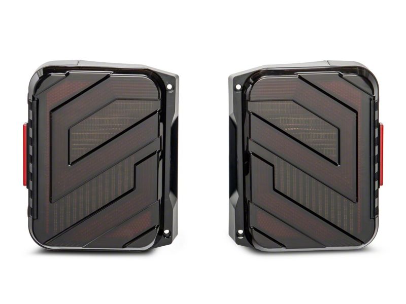 Raxiom 07-18 Jeep Wrangler JK Axial Series Trident LED Tail Lights- Black Housing (Smoked Lens)