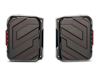 Raxiom 07-18 Jeep Wrangler JK Axial Series Trident LED Tail Lights- Black Housing (Smoked Lens)
