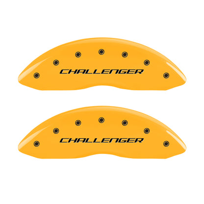 MGP 4 Caliper Covers Engraved F & R Block/Challenger Yellow Finish Black Char 2007 Dodge Charger