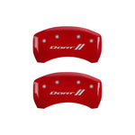MGP 4 Caliper Covers Engraved Front & Rear With stripes/Dart Red finish silver ch