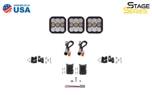 Diode Dynamics SS5 Sport Universal CrossLink 3-Pod Lightbar - White Driving