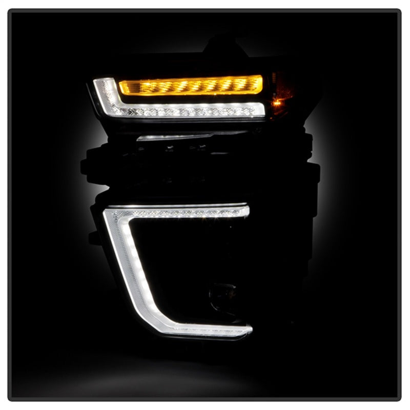 Spyder 20-23 Chevy Silverado 2500/3500 Proj Headlights - LED DRL - Black PRO-YD-CSHD20SI-SEQ-BK