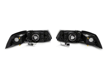 Raxiom 99-04 Ford Mustang Axial Series Headlights w/ LED Bar- Black Housing (Clear Lens)