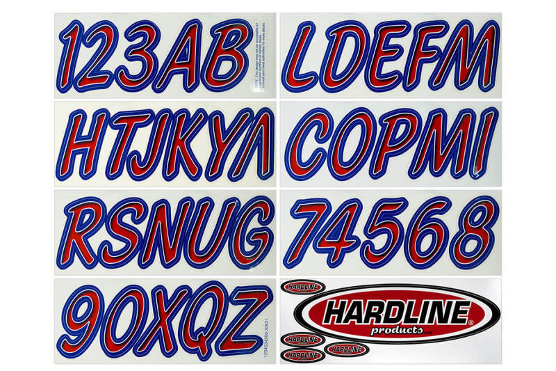 Hardline Boat Lettering Registration Kit 3 in. - 400 Red/Purple