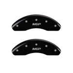 MGP 4 Caliper Covers Engraved Front & Rear MGP Black Finish Silver Char 2019 Chevrolet Bolt EV