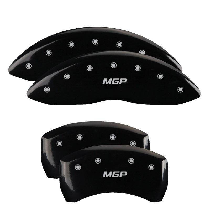 MGP Front set 2 Caliper Covers Engraved Front With out stripes/Dodge Black finish silver ch