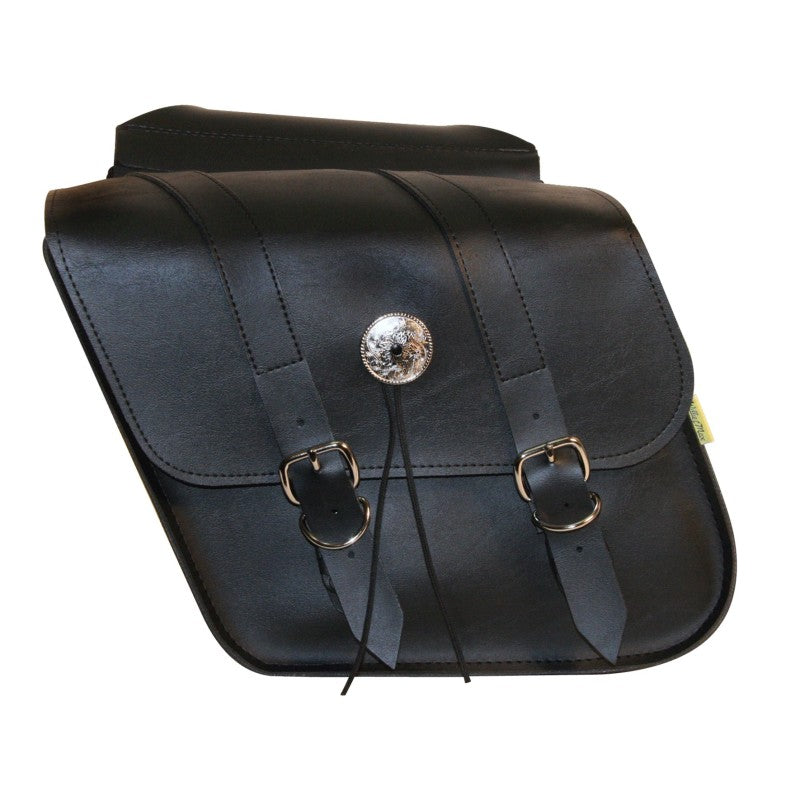 Willie & Max Universal Deluxe Compact Slant Saddlebags (12 in L x 9.5 in W x 5.5 in H) - Black