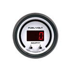 Autometer 52.4mm White Switchable 0-100 Fuel Level/8-18V Voltmeter Phantom Elite Digital Gauge