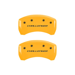 MGP 4 Caliper Covers Engraved F & R Block/Challenger Yellow Finish Black Char 2007 Dodge Charger