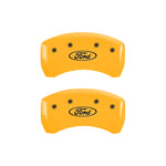 MGP 4 Caliper Covers Engraved Front & Rear Oval logo/Ford Yellow finish black ch